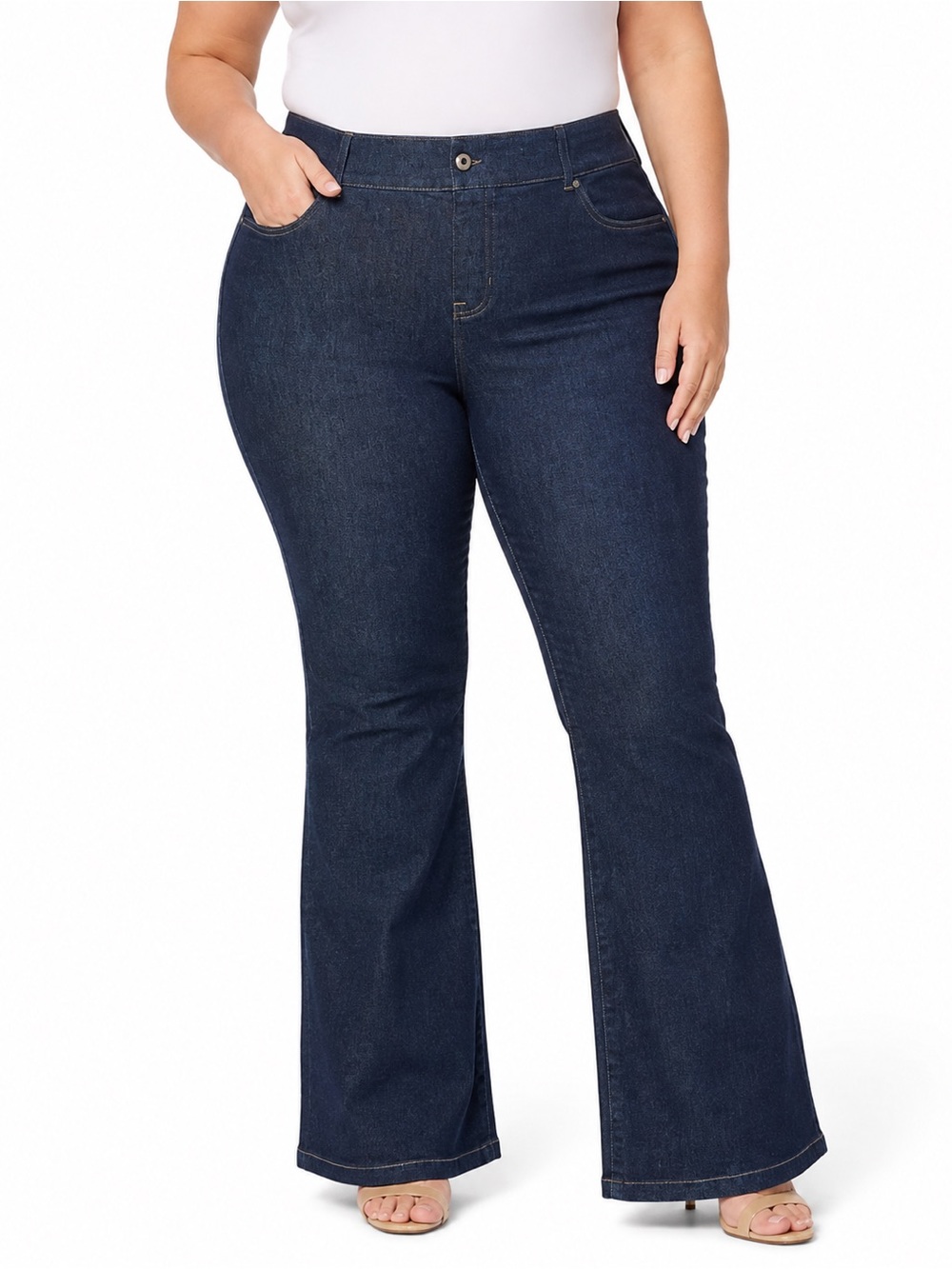 SPANX Dark Blue EveryWear Flare Pull-On Jeans Size 2X